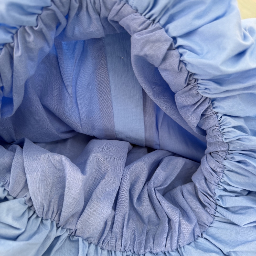 Helsa Bubble Shirt in Tech Poplin in Classic Blue - Picture 12 of 15